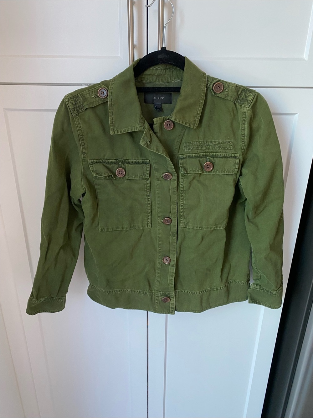 J.crew womens XXS jean dark army green jacket